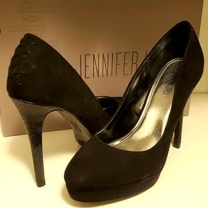 JLo Lucille Black Size 7 Stiletto Platform Heels